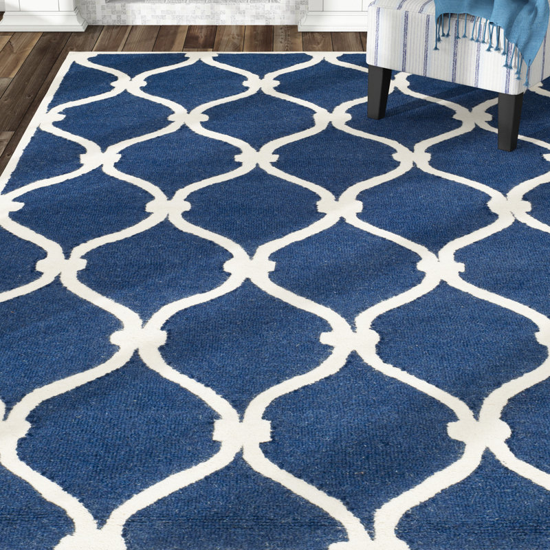 Beachcrest Home Leighton HandTufted Wool Blue Area Rug & Reviews Wayfair